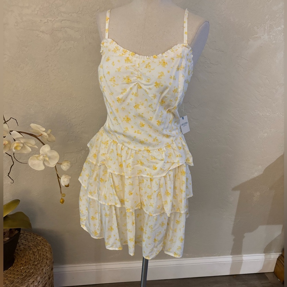 Arizona White & Yellow Floral Ruffled Sundress Sz XXL NWT